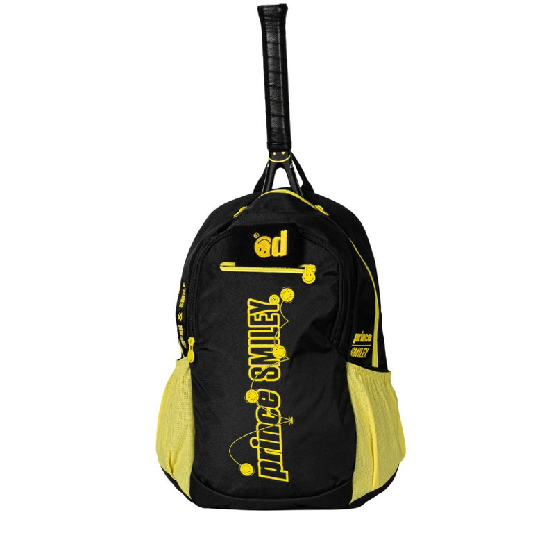 Prince x Smiley Kinder-Rucksack (Hauptfach+Schlägerfach für Schläger bis zu 25in) 2025 schwarz